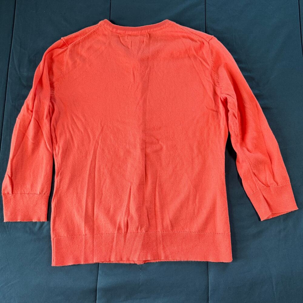 Van Heusen Studio Cardigan Sweater Womens Medium Pink Cotton Button Up - Picture 2 of 7
